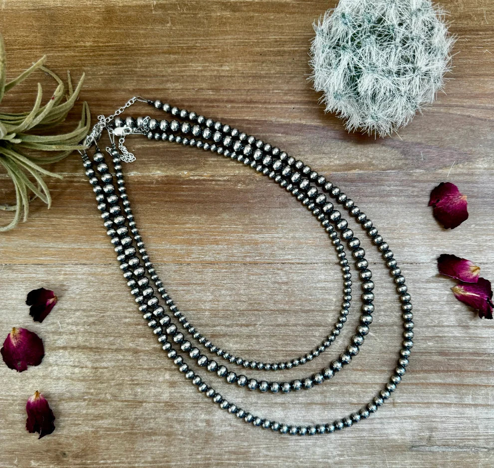 Sterling Silver Pearls Necklace 3mm