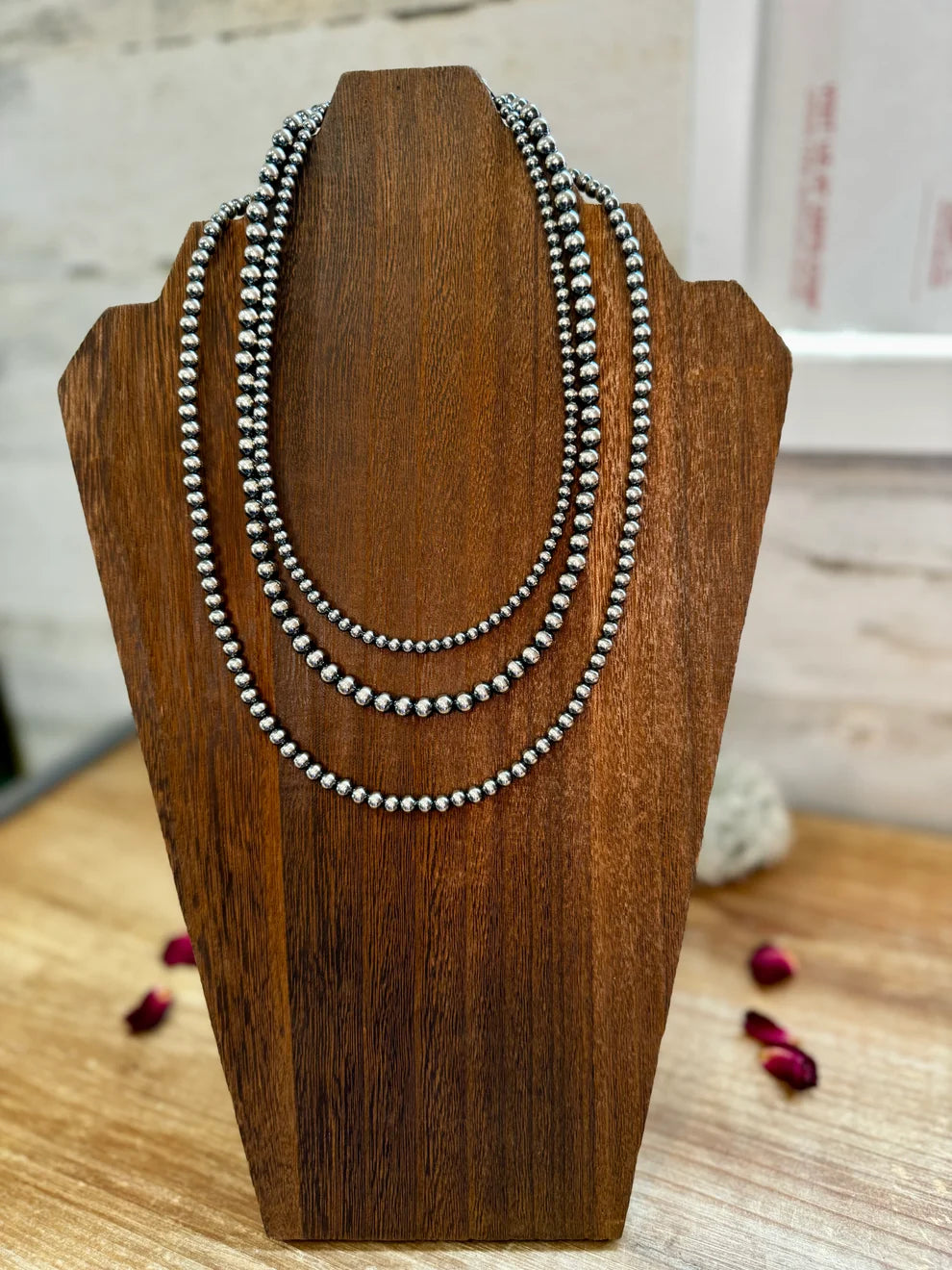 Sterling Silver Pearls Necklace 3mm